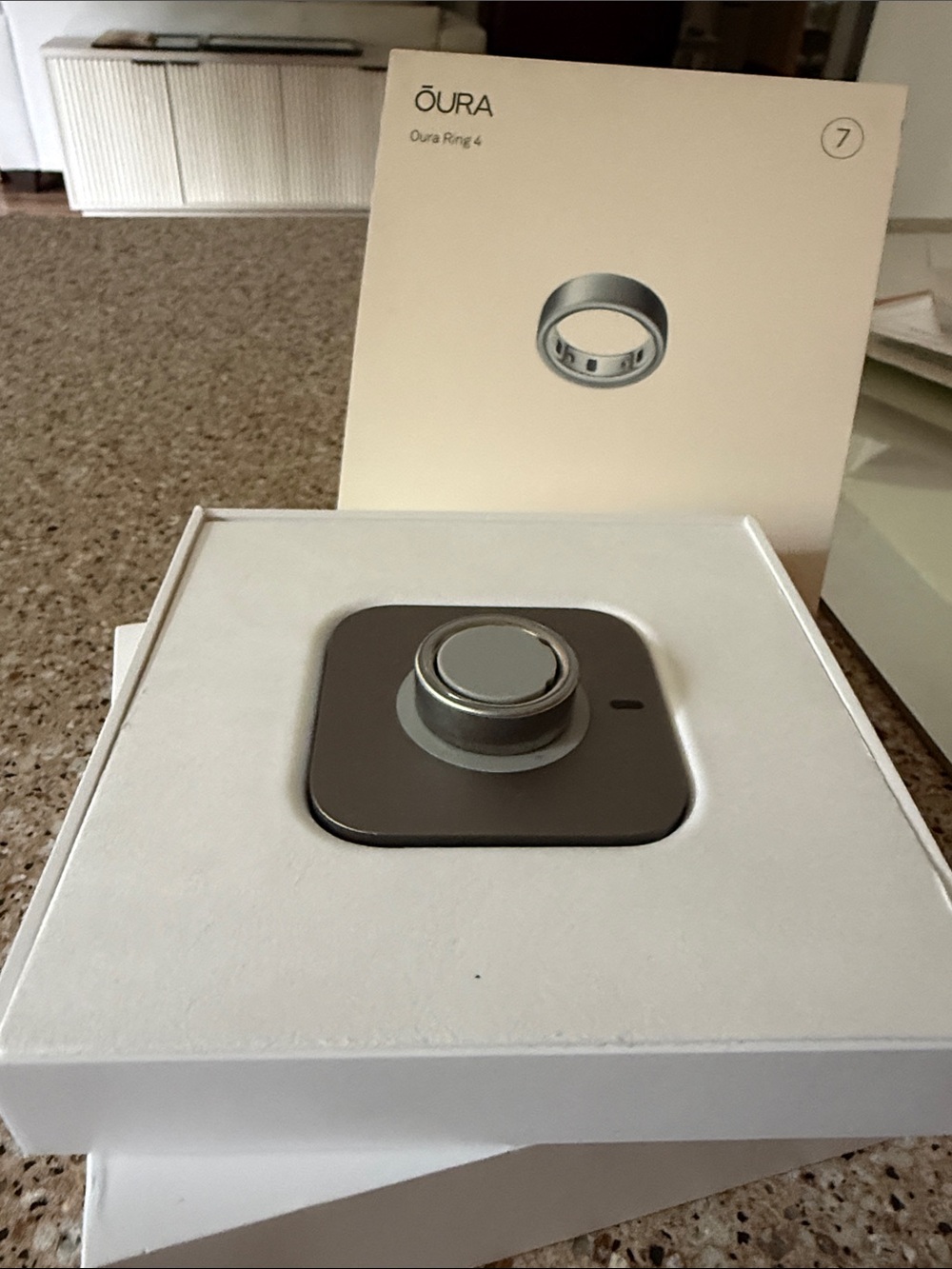 Oura Ring 4 Size 7 Charging Dock in Silver